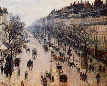 boulevard montmartre winter morning 1897 Camille Pissarro Parisian Oil Paintings